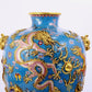 A cloisonné vase with auspicious clouds and dragon pattern