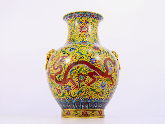 A cloisonné and dragon amphorae