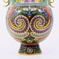 A pair of cloisonne flower-patterned phoenix-ear vases