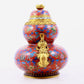 A cloisonné-shaped gourd-shaped lion-ear jar with entwining lotus pattern