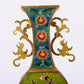 A pair of cloisonné flower and bird pattern amphora