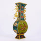 A pair of cloisonné flower and bird pattern amphora