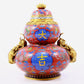 A cloisonné-shaped gourd-shaped lion-ear jar with entwining lotus pattern