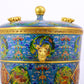 A cloisonné auspicious cloud and auspicious animal pattern three-legged jar with lid