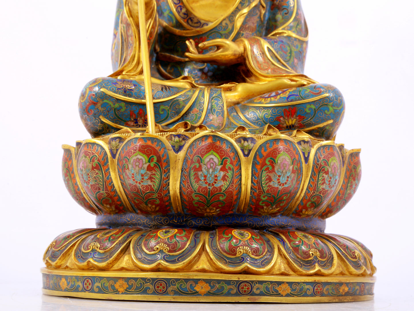 A cloisonné statue of Ksitigarbha Bodhisattva