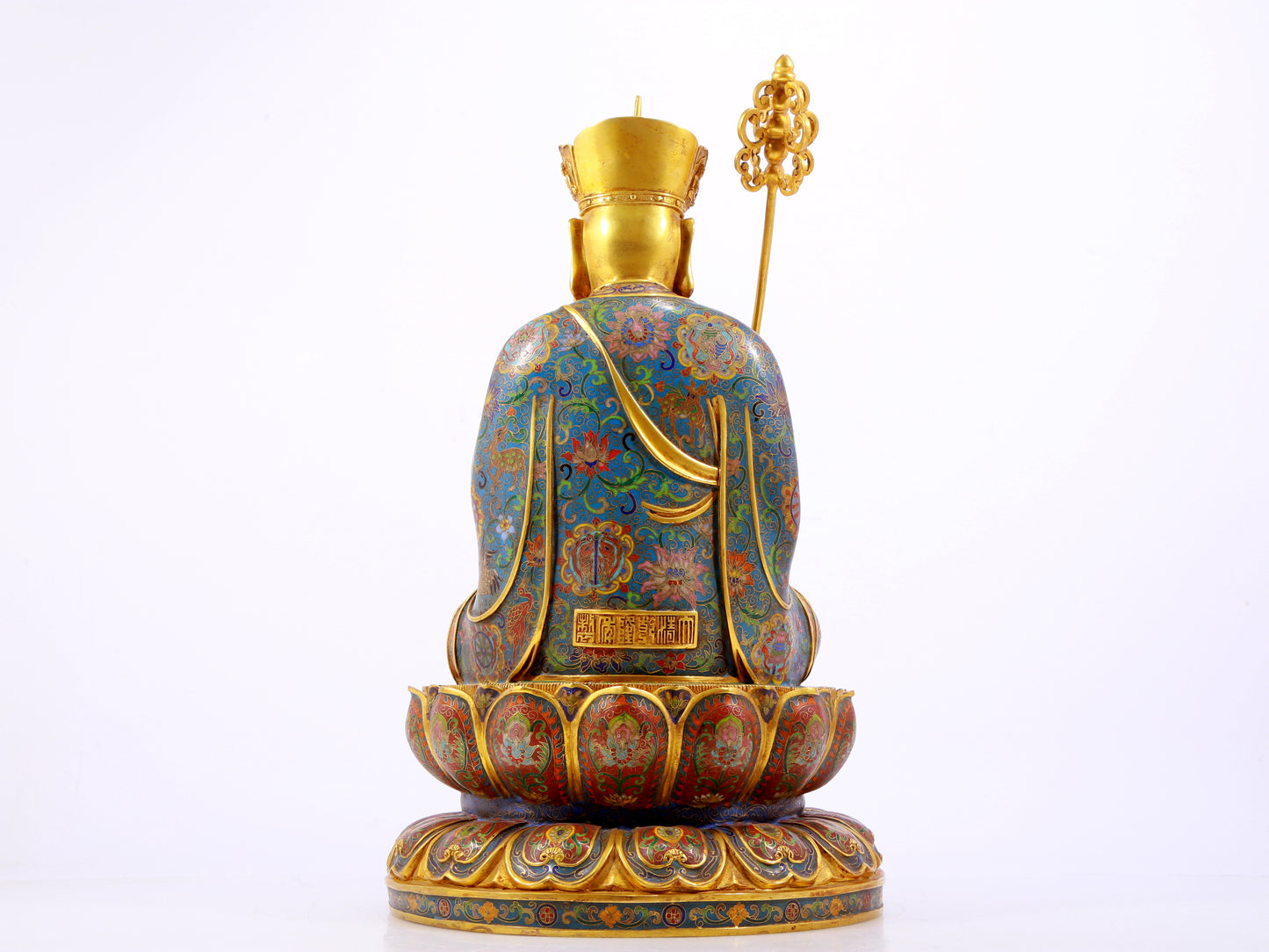 A cloisonné statue of Ksitigarbha Bodhisattva