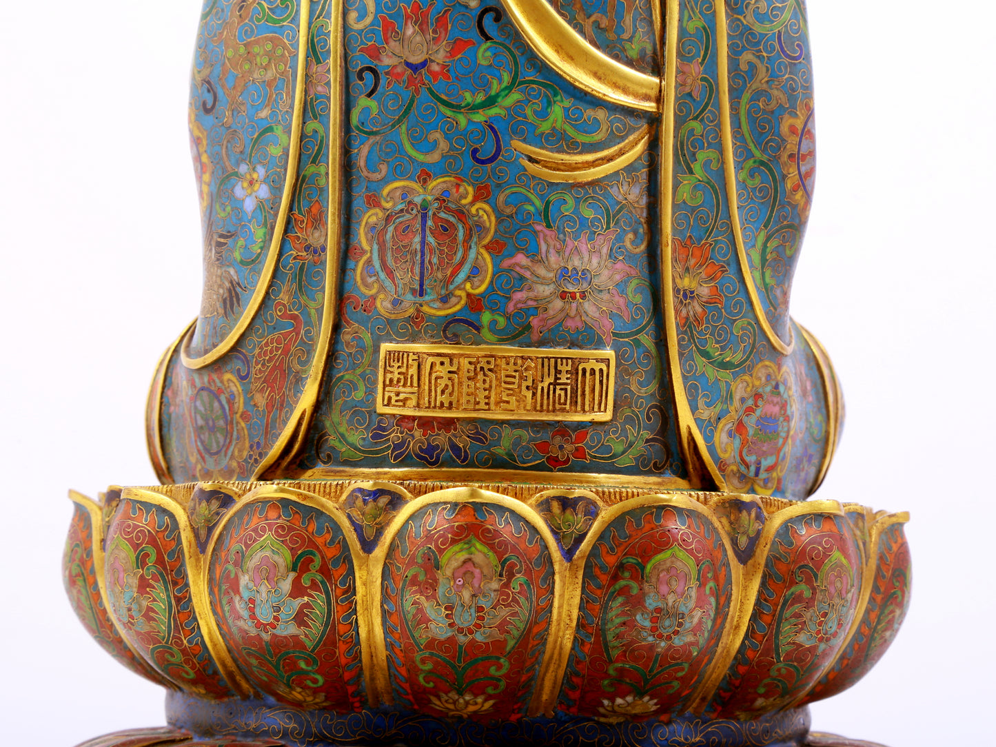 A cloisonné statue of Ksitigarbha Bodhisattva