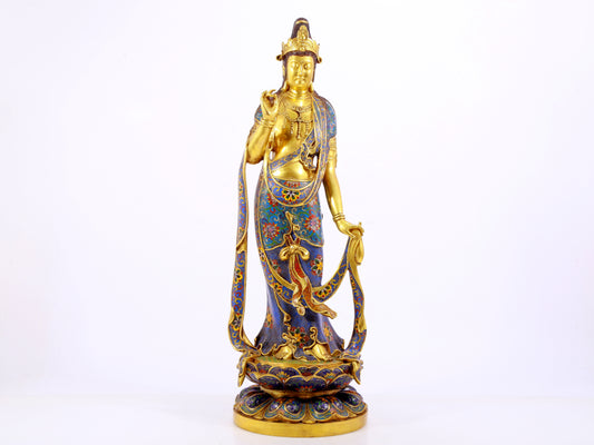 Cloisonné Bodhisattva Statue