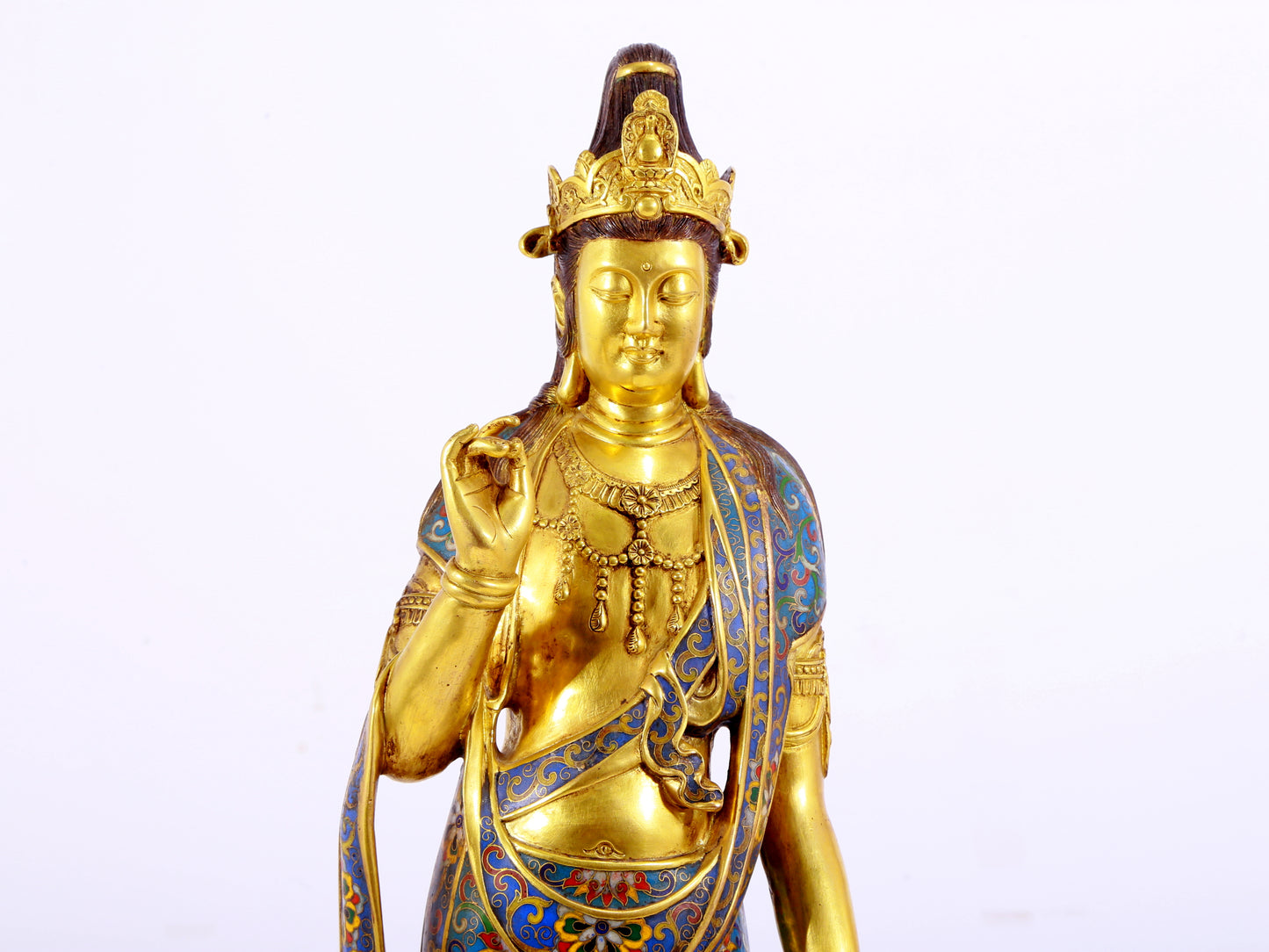 Cloisonné Bodhisattva Statue