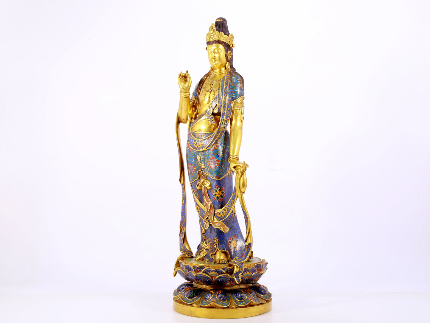 Cloisonné Bodhisattva Statue