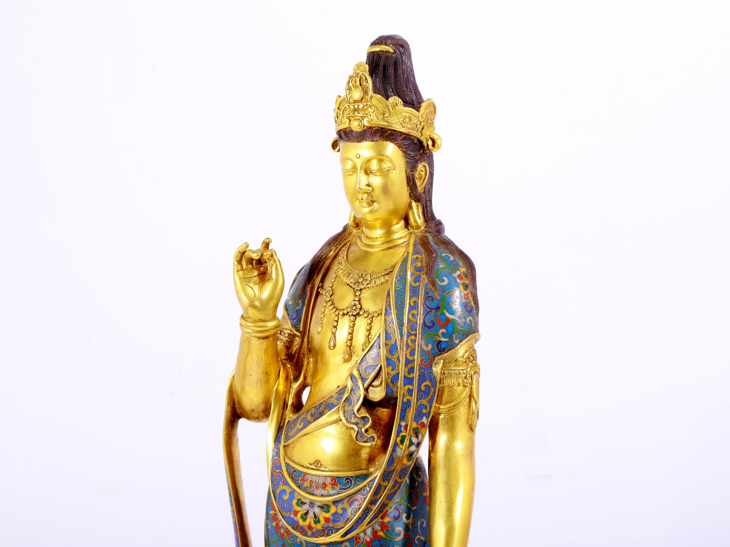 Cloisonné Bodhisattva Statue