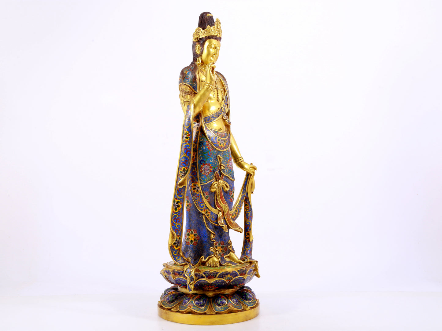 Cloisonné Bodhisattva Statue