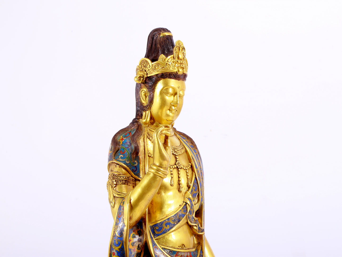 Cloisonné Bodhisattva Statue