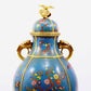 A pair of cloisonne flower and bird pattern amphora