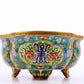 A cloisonné basin with entangled lotus and auspicious animal patterns