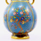 A pair of cloisonne flower and bird pattern amphora