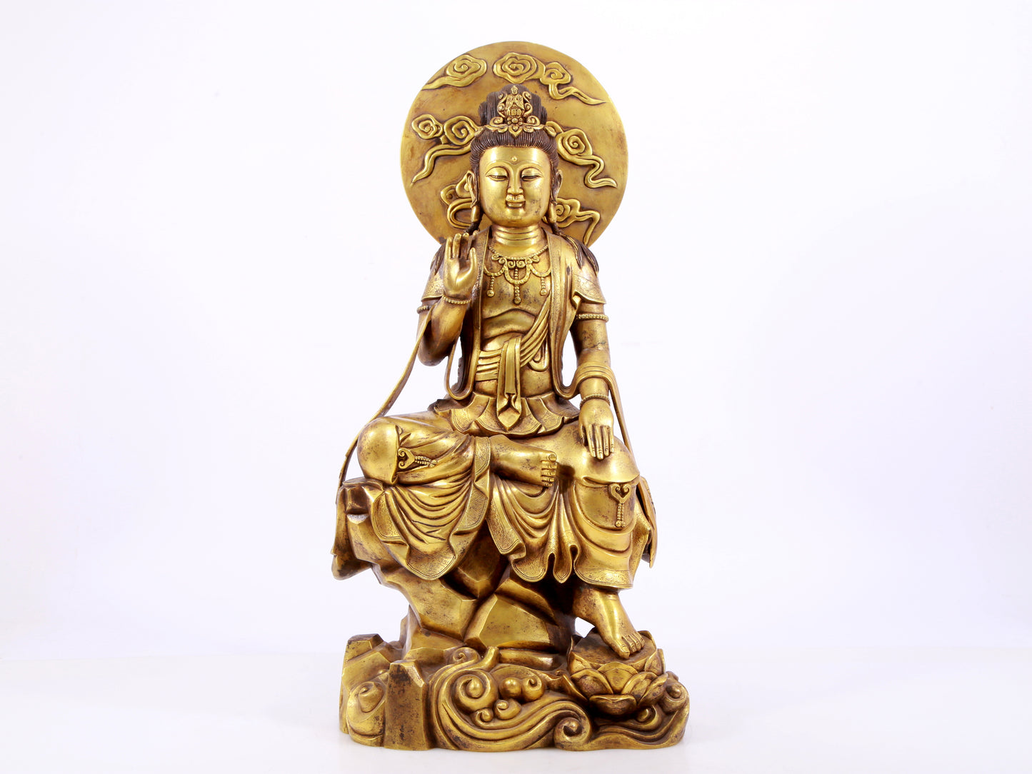 Gilt bronze Bodhisattva statue