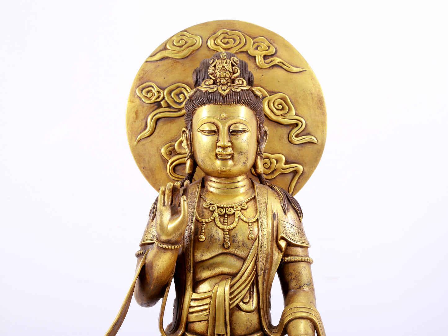 Gilt bronze Bodhisattva statue