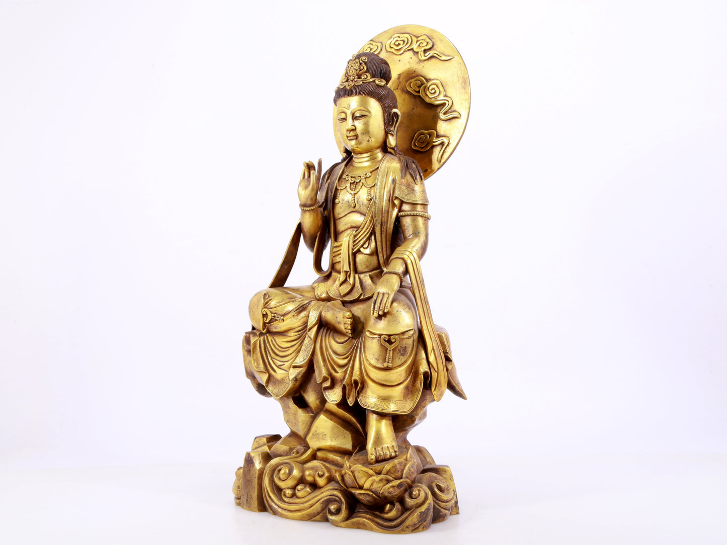 Gilt bronze Bodhisattva statue