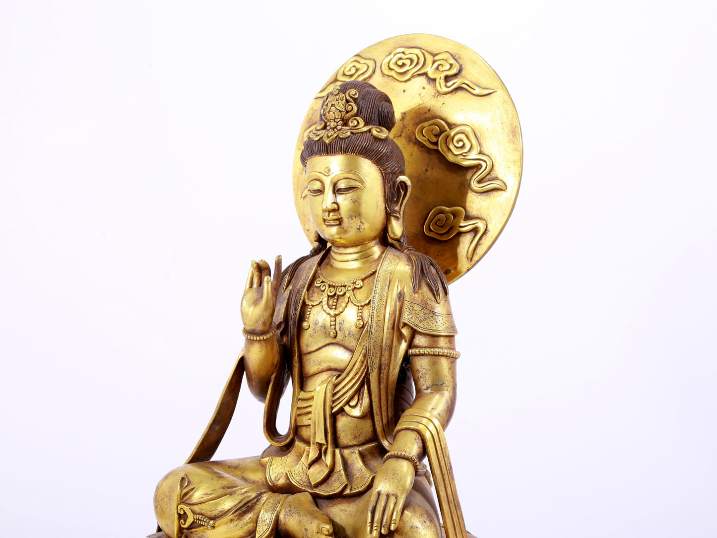 Gilt bronze Bodhisattva statue