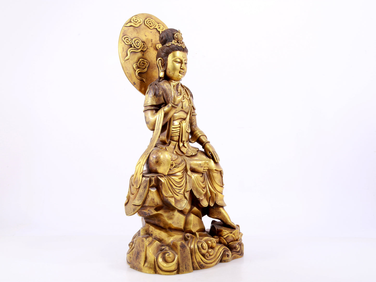 Gilt bronze Bodhisattva statue