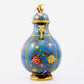 A pair of cloisonne flower and bird pattern amphora