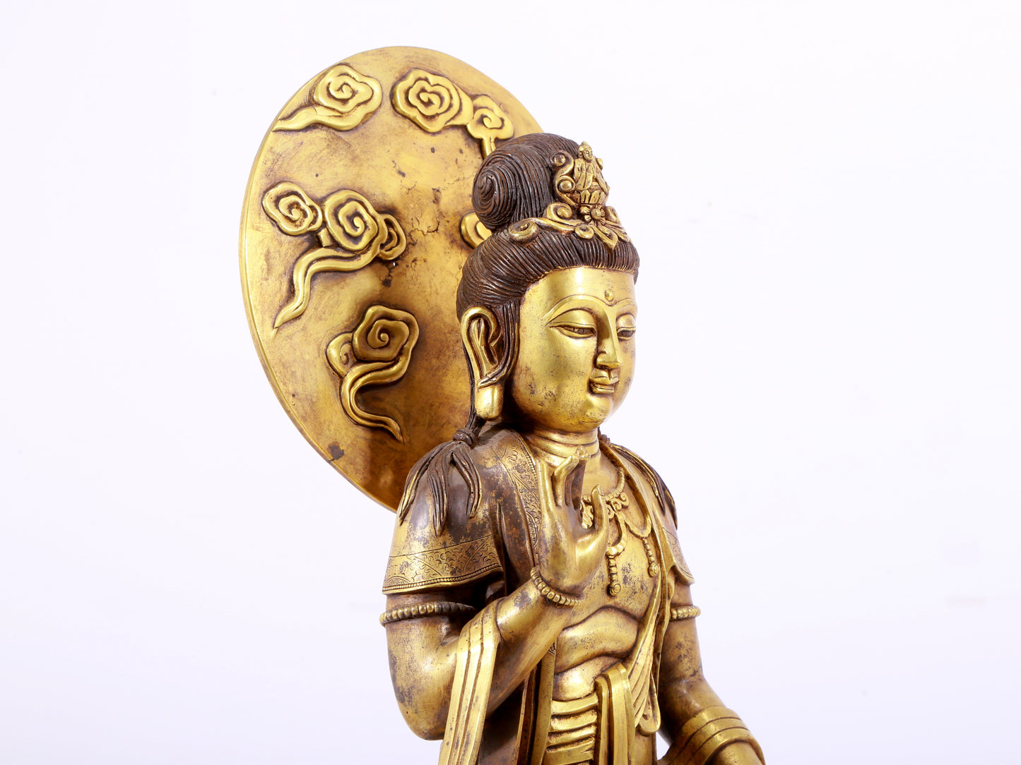 Gilt bronze Bodhisattva statue