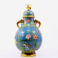 A pair of cloisonne flower and bird pattern amphora