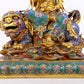 Cloisonné statue of Puxian Bodhisattva and Manjushri Bodhisattva