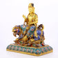 Cloisonné statue of Puxian Bodhisattva and Manjushri Bodhisattva