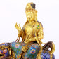 Cloisonné statue of Puxian Bodhisattva and Manjushri Bodhisattva