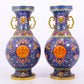 A pair of cloisonné bat pattern amphora