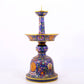 Pair of cloisonné candlesticks with lotus pattern