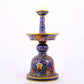 Pair of cloisonné candlesticks with lotus pattern