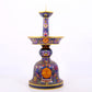 Pair of cloisonné candlesticks with lotus pattern