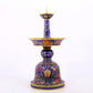 Pair of cloisonné candlesticks with lotus pattern