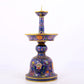 Pair of cloisonné candlesticks with lotus pattern