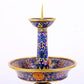 Pair of cloisonné candlesticks with lotus pattern