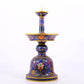 Pair of cloisonné candlesticks with lotus pattern