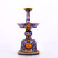 Pair of cloisonné candlesticks with lotus pattern