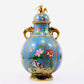 A pair of cloisonne flower and bird pattern amphora