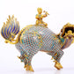 Pair of cloisonné unicorn ornaments