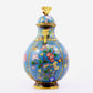 A pair of cloisonne flower and bird pattern amphora