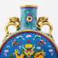 A pair of cloisonné auspicious clouds and dragon pattern amphora