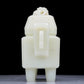 A Precious White Jade 'Animal Mask' Quadripod Censer And Cover