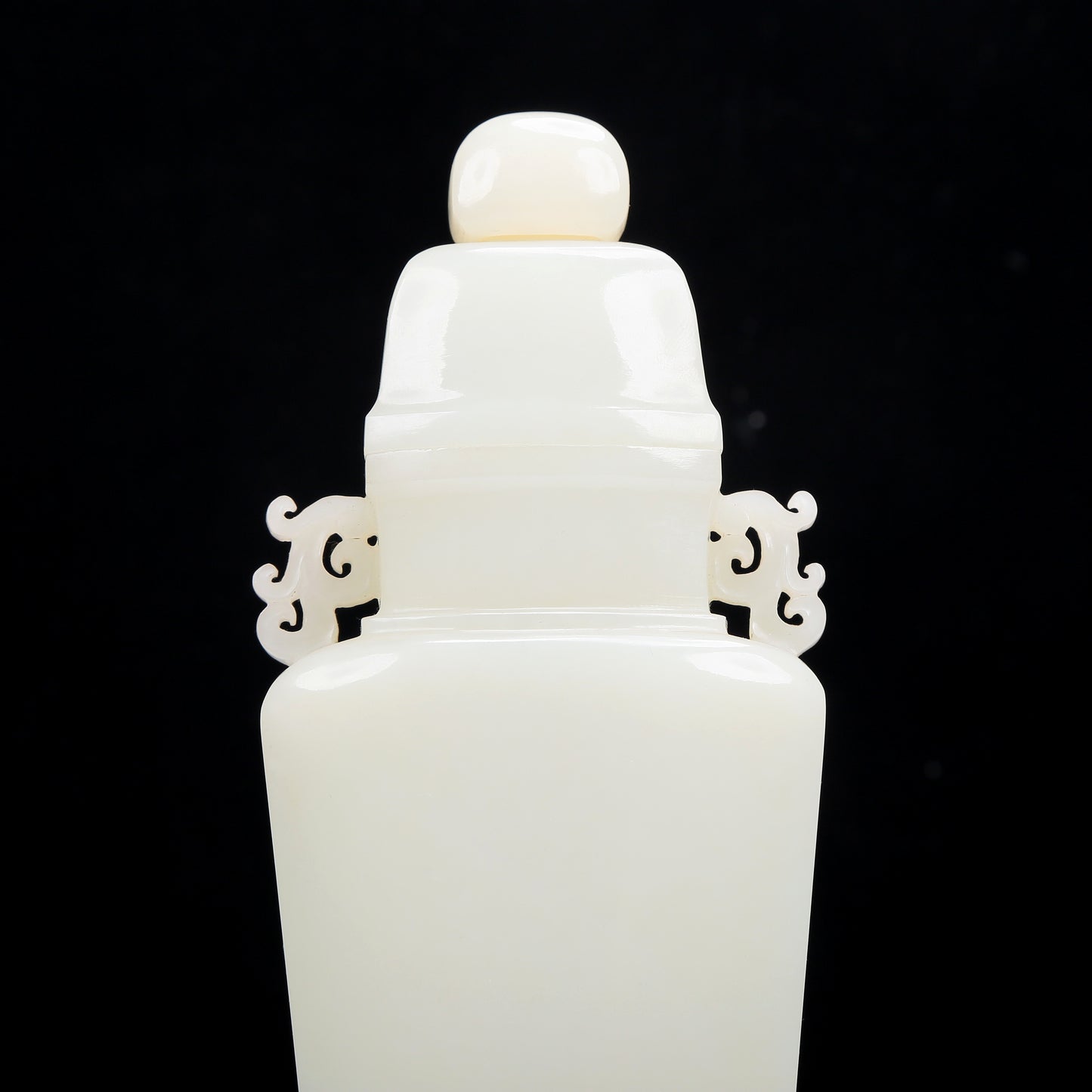 A Precious White Jade Vase And Cover