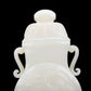 Precious White Jade 'Dragon& Auspicious Cloud' Vase And Cover