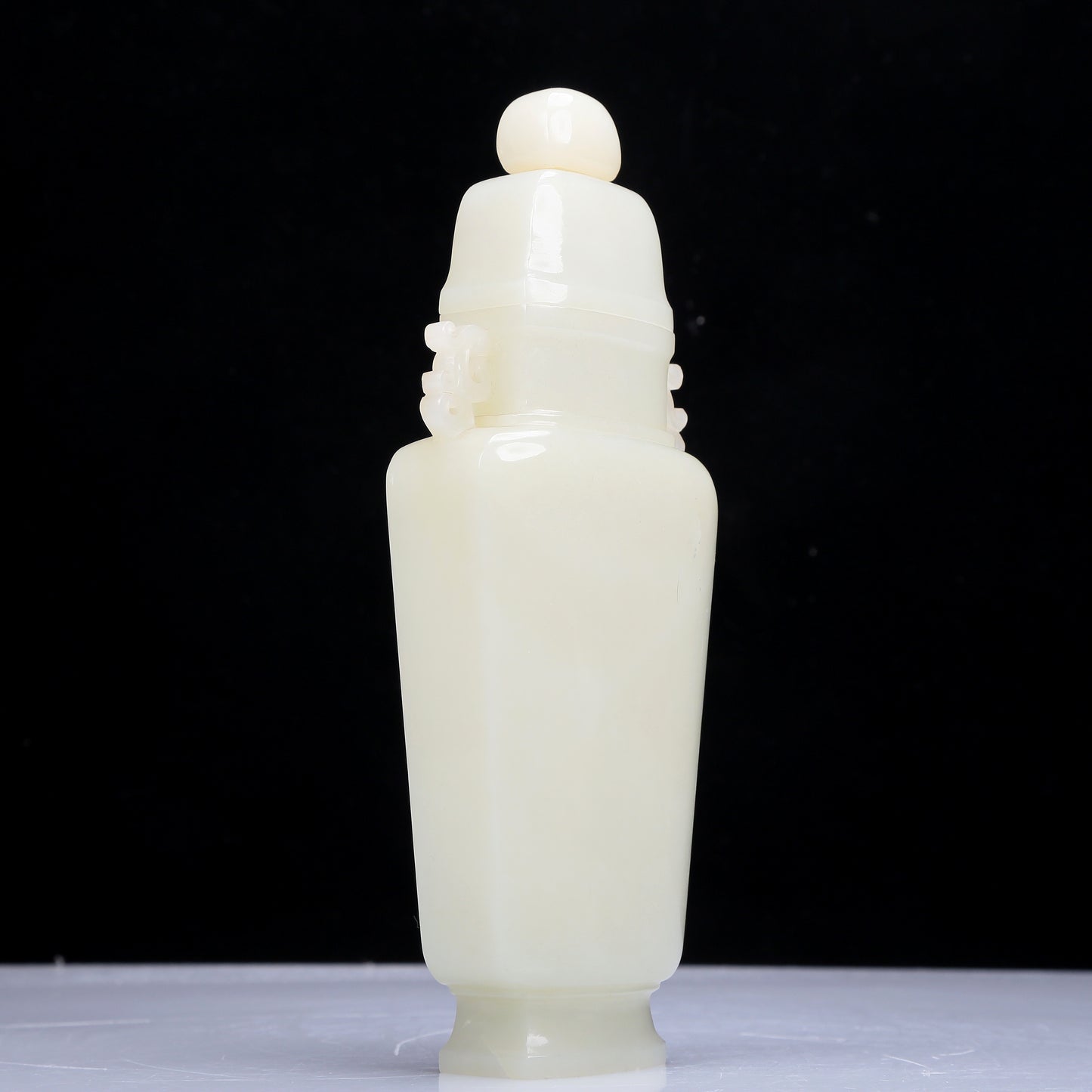 A Precious White Jade Vase And Cover