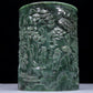 A Precious Jasper 'Figure& Landscape' Brush Pot