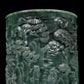 A Precious Jasper 'Figure& Landscape' Brush Pot